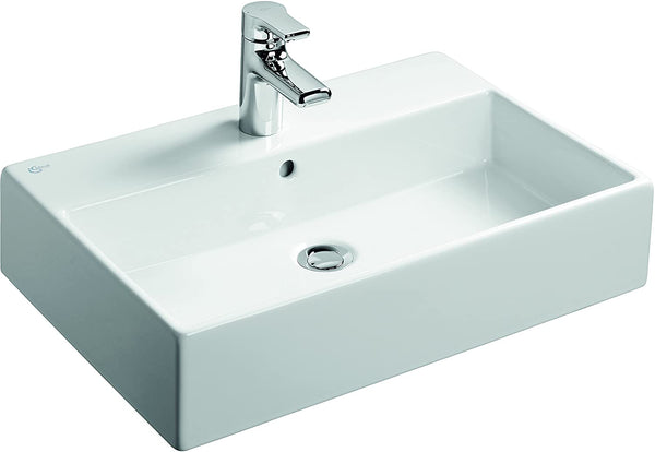 Ideal Standard Strada 600mm top-mounted washbasin, with tap bench K0781, colour: White - K078101