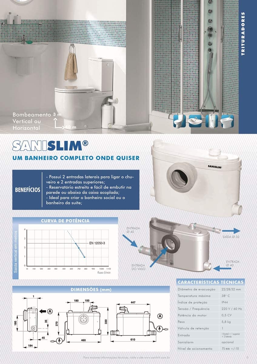 Saniflo - Sanislim 1054 Bathroom Macerator Pump