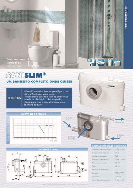 Saniflo - Sanislim 1054 Bathroom Macerator Pump