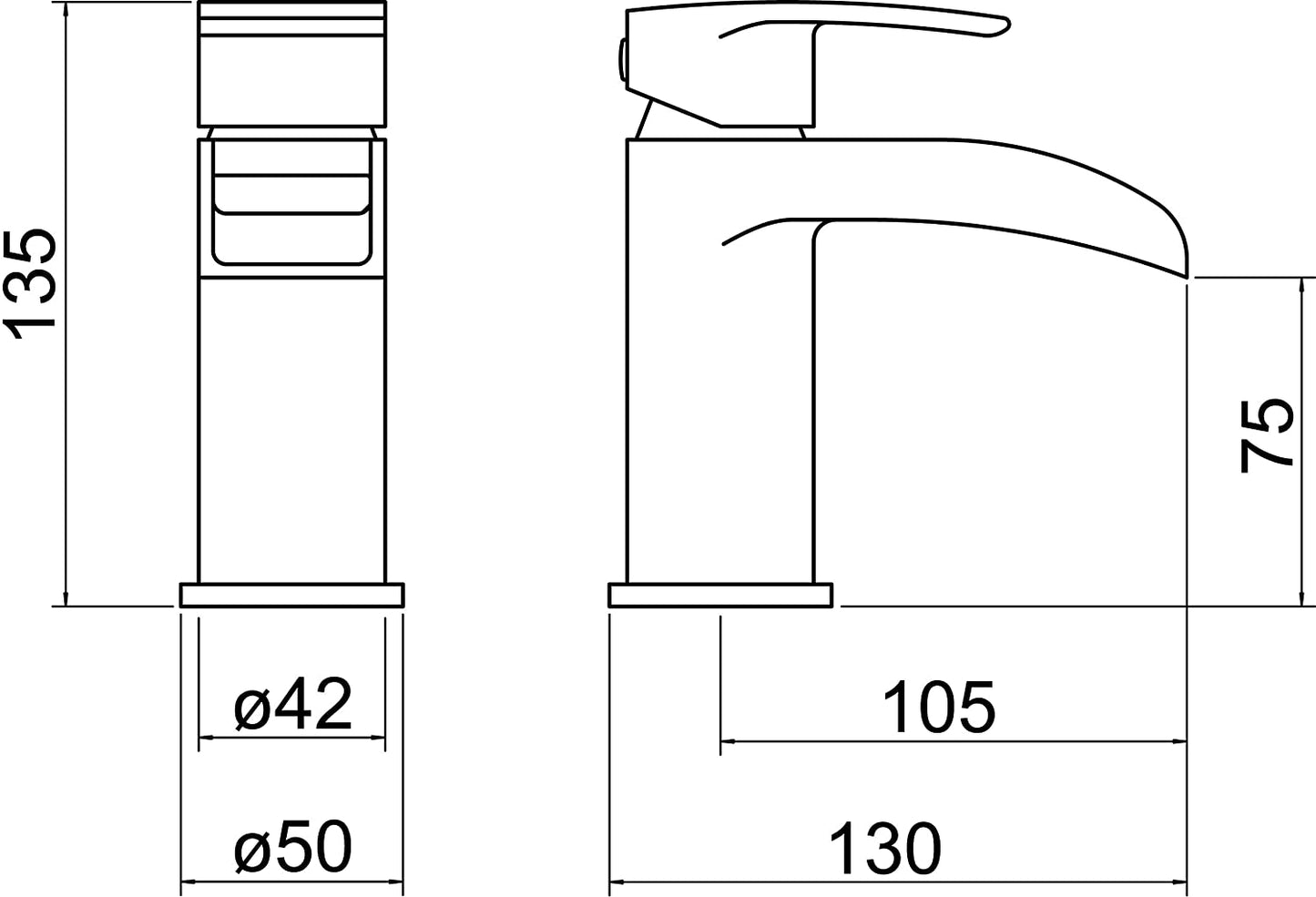 Trisen Merion TT302 Single Lever Mono Basin Mixer (No Waste)