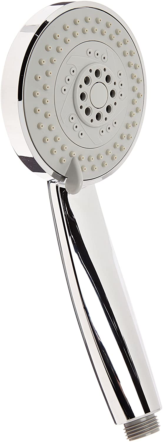 Croydex Eco Profile Medio 4 Function 100mm Modern Shower Handset, Chrome/Grey