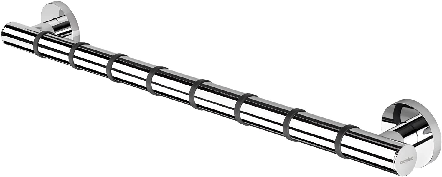 Croydex AP500541 300 mm Safety Support Rail Stainless Steel Grab Bar with Anti-Slip Grip