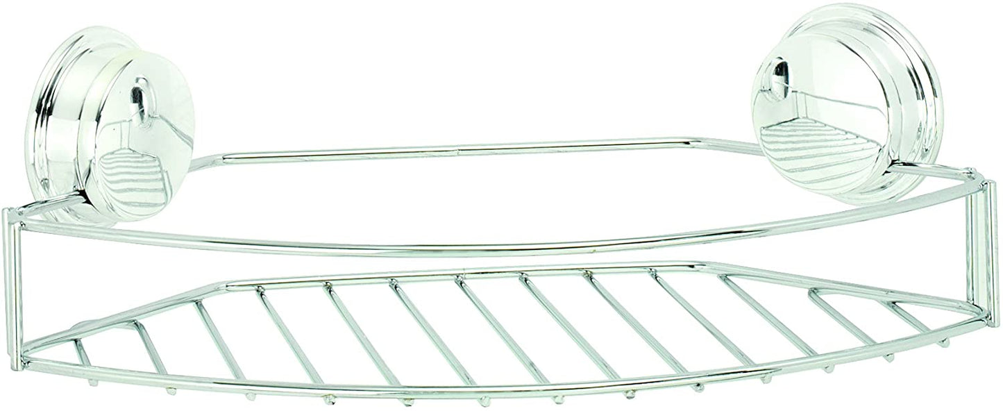 Croydex Chrome Plated Mild Steel Rust Free Stick 'N' Lock Plus Small Storage Basket, Silver