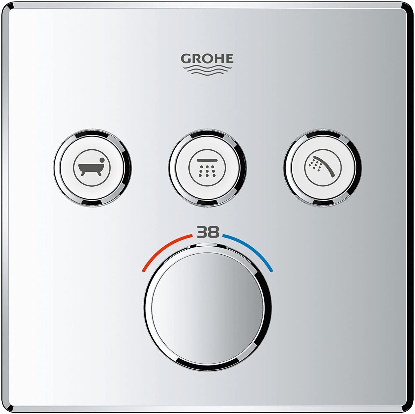 GROHE Grohtherm SmartControl Thermostat with three shut-off valves, colour: chrome - 29126000