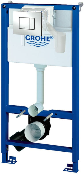 GROHE 38888000 1 m 4-inch Rapid SL WC Frame includes Skate Cosmo Wall Plate and GROHE Fresh