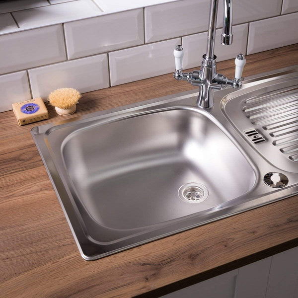 Leisure Euroline EL860NC 860 x 435mm Single Bowl Compact Kitchen Sink - Stainless Steel