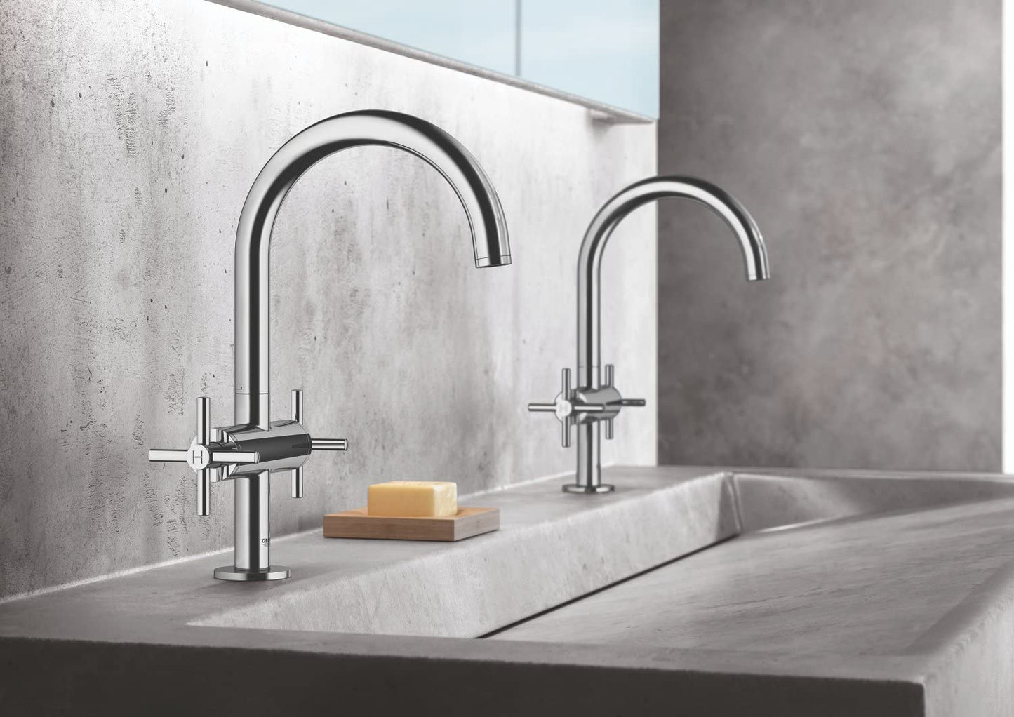 Grohe Atrio 21019003åÊ| Chrome | Bath Tap Wash Basin Mixer DN 15åÊL Size