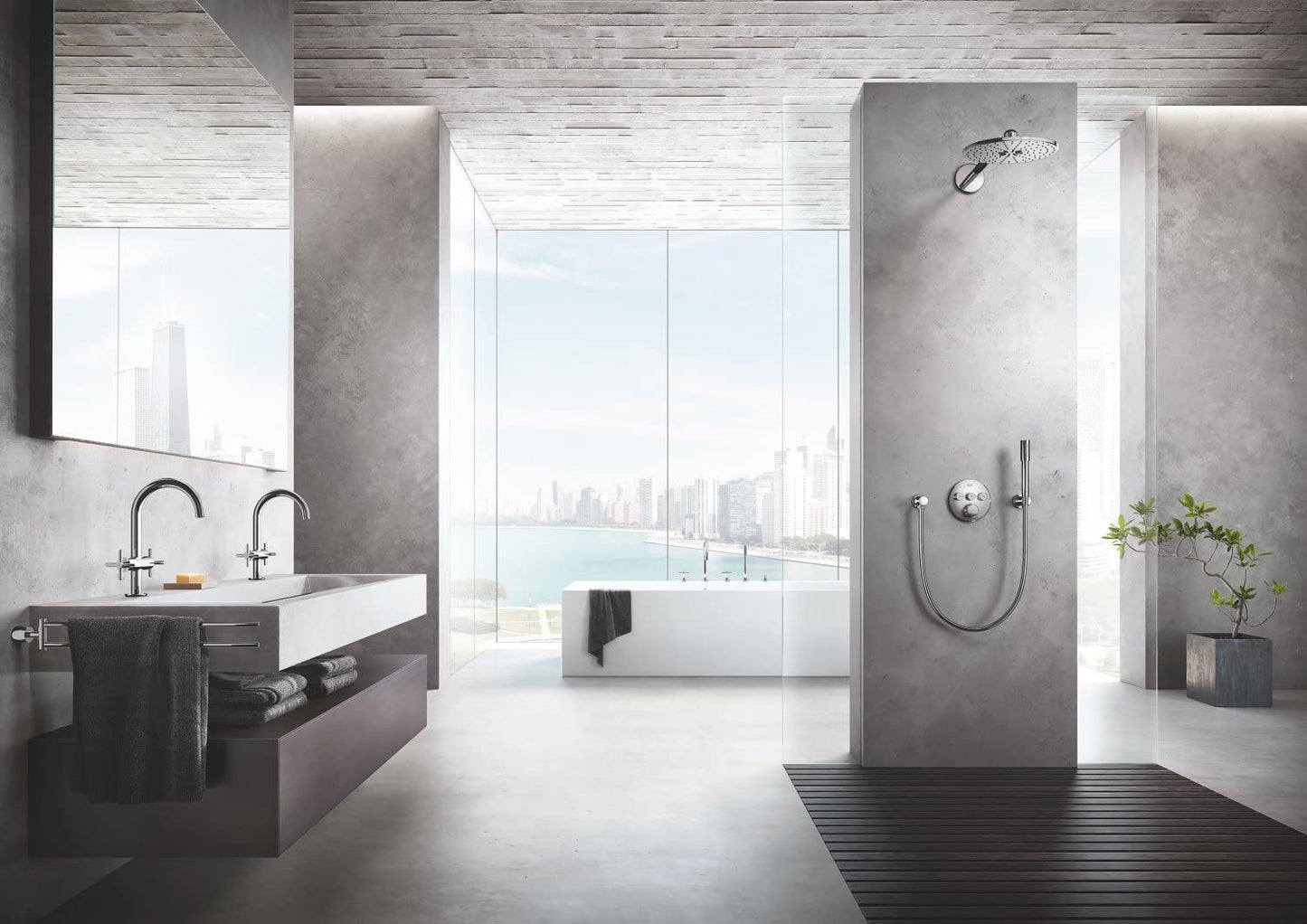 Grohe Atrio 21019003åÊ| Chrome | Bath Tap Wash Basin Mixer DN 15åÊL Size