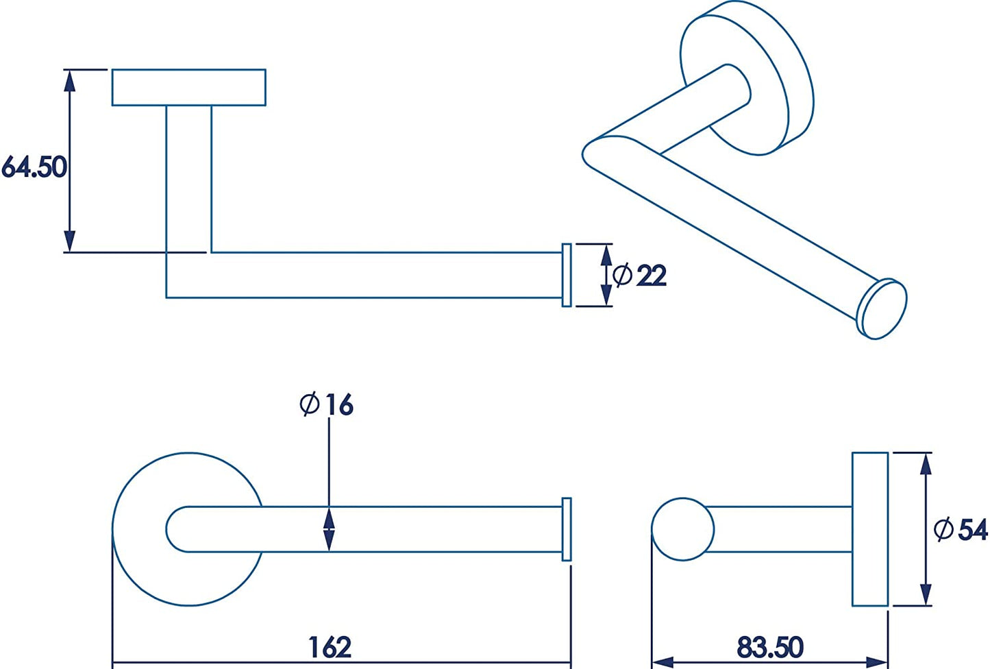 Croydex Flexi-Fix Epsom Toilet Roll Holder QM481141