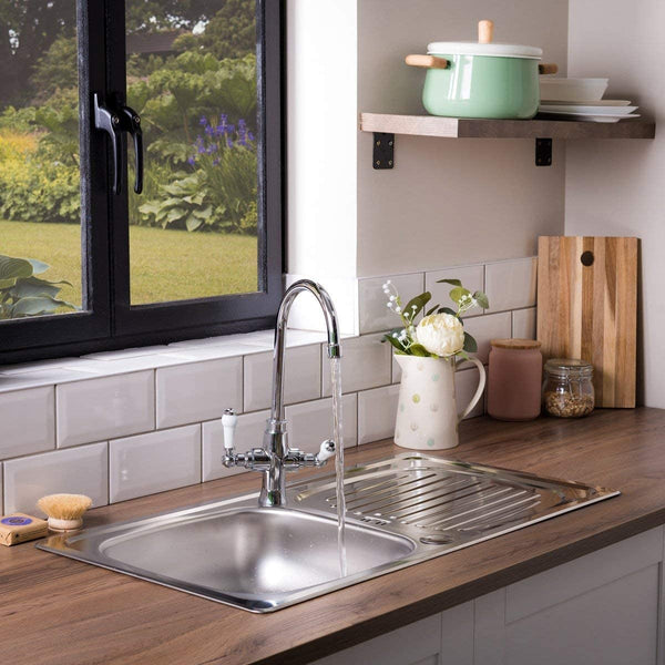 Leisure Euroline EL860NC 860 x 435mm Single Bowl Compact Kitchen Sink - Stainless Steel