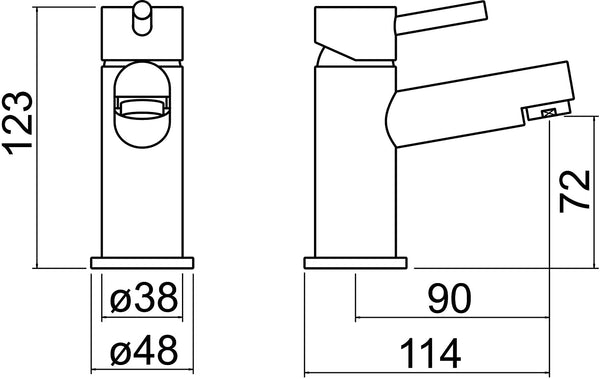 Trisen Grove TT701 Mini Single Lever Mono Basin Mixer (no Waste)