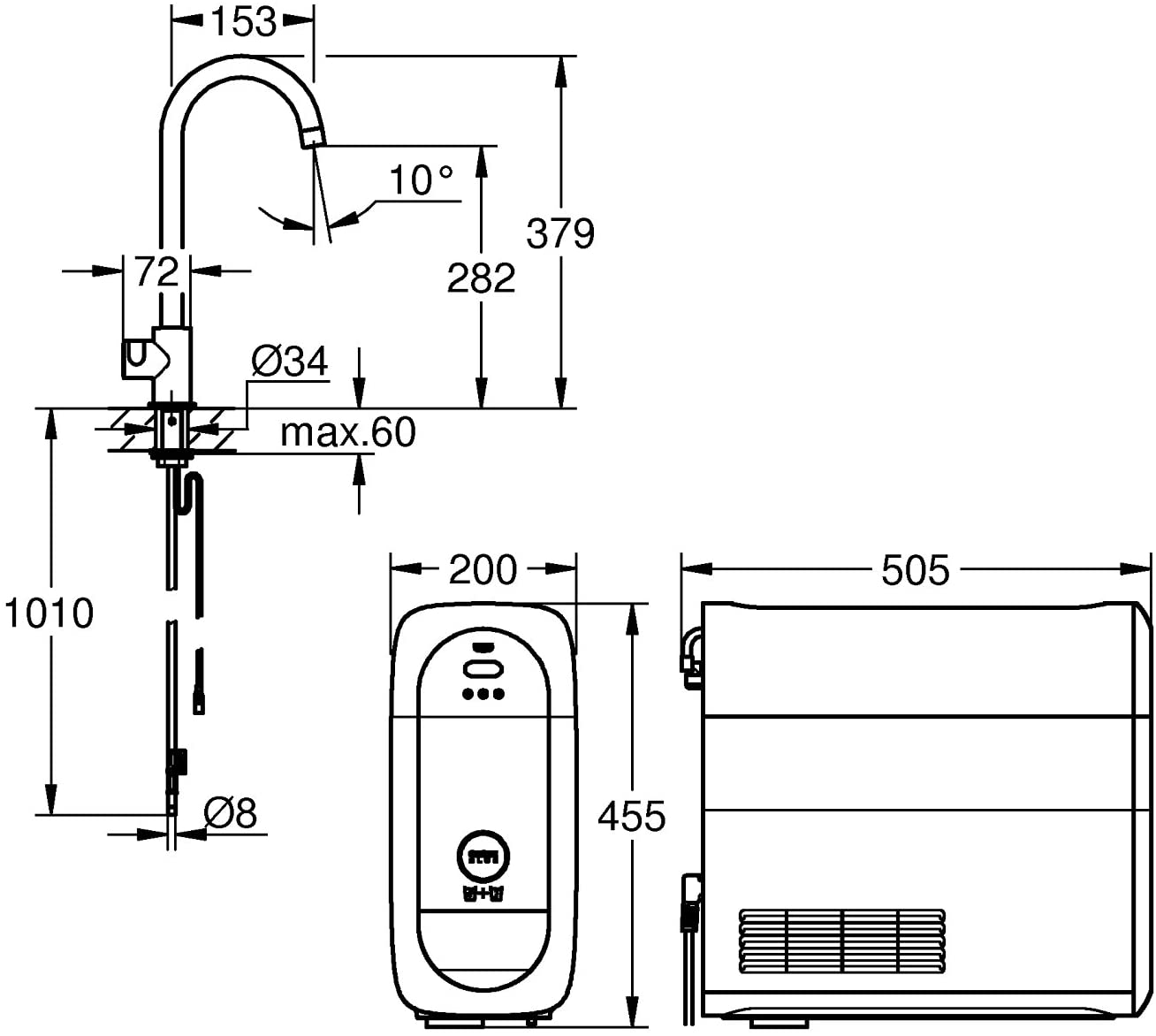 GROHE single lever kitchen mixer Parkfield pull-out spray chrome - 30215