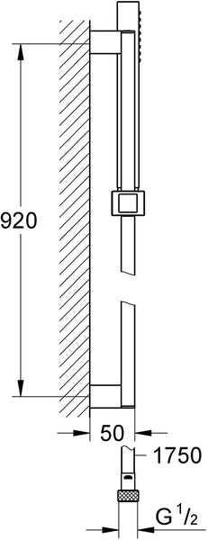 GROHE 27890000 | Euphoria Cube+ Stick Shower Rail Set