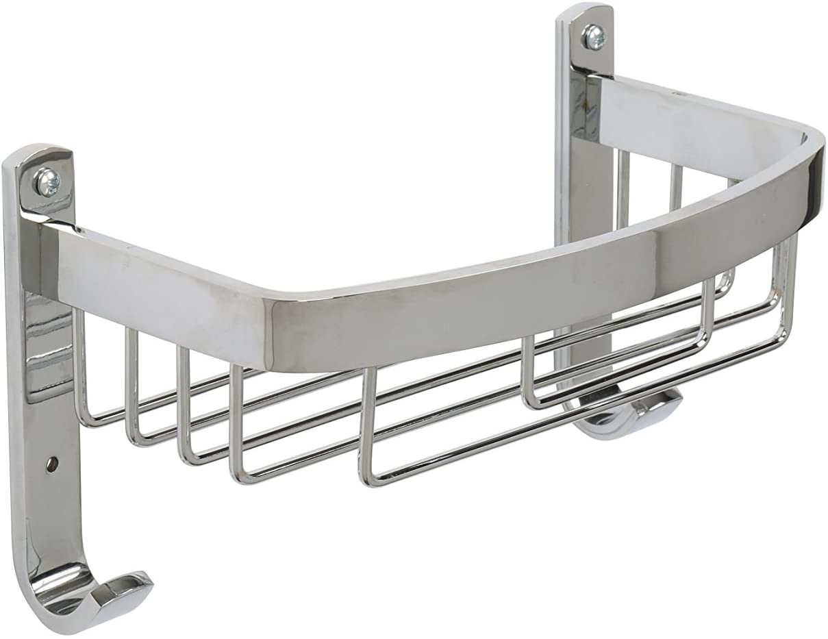 Croydex Aluminum Curved Bathroom Storage Basket Shower Caddy, Lifetime Rust Free Guarantee
