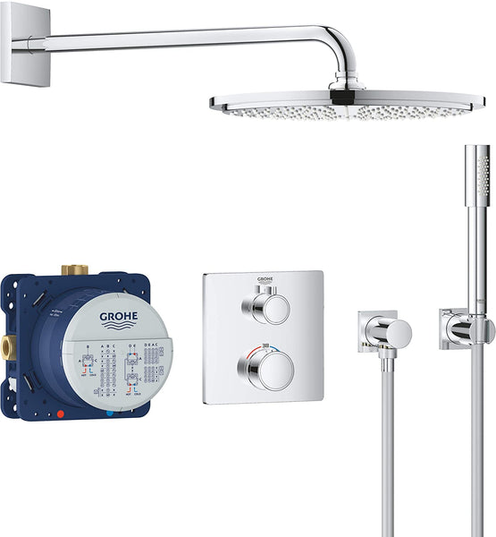 Grohe 34727000 Flush-Mounted Shower System with Tempesta 210 Chrome