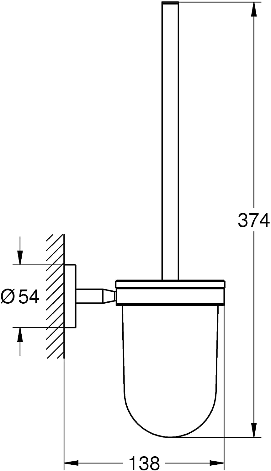 Grohe Bau Cosmopolitan Toilet Brush Holder, 40463001 - chrome