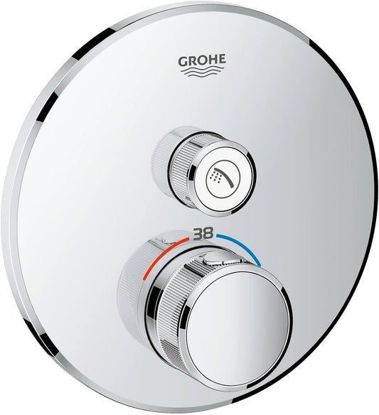 GROHE Grohtherm SmartControl Thermostat with one shut-off valve, round wall rosette, colour: cool sunrise - 29118GL0
