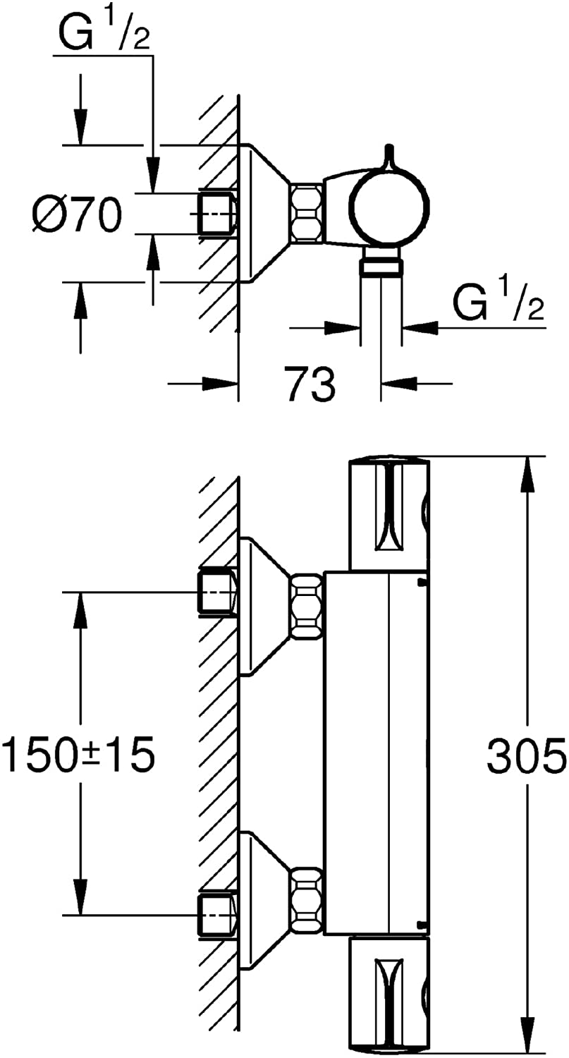 Grohe Grohtherm 800 Thermostatic Mixer Shower Tap