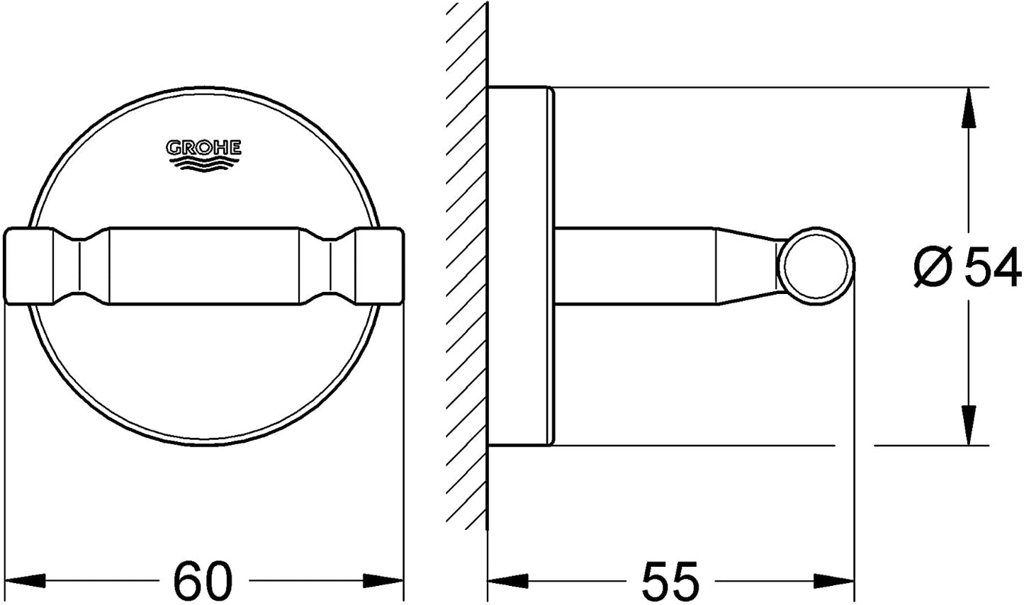 GROHE 40461001 | Bau Cosmopolitan Robe Hook - chrome