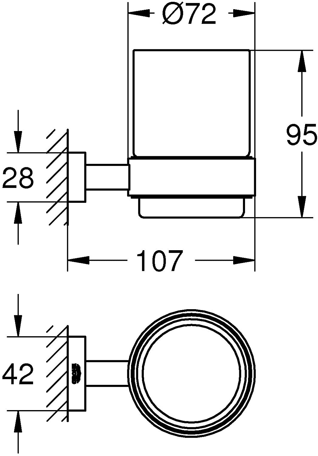 GROHE 40447001 Essentials Glass Frame with Silver