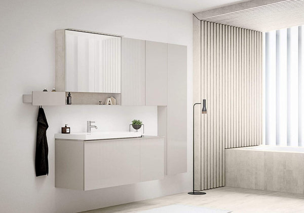 Geberit Acanto Vanity unit Compact 500616, 890x535x416mm, Colour (front/body): glass white/white high gloss lacquered - 500.616.01.2