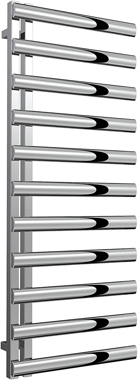 Reina Cavo Polished Stainless Steel Designer Heated Towel Rail 1230mm x 500mm Central Heating