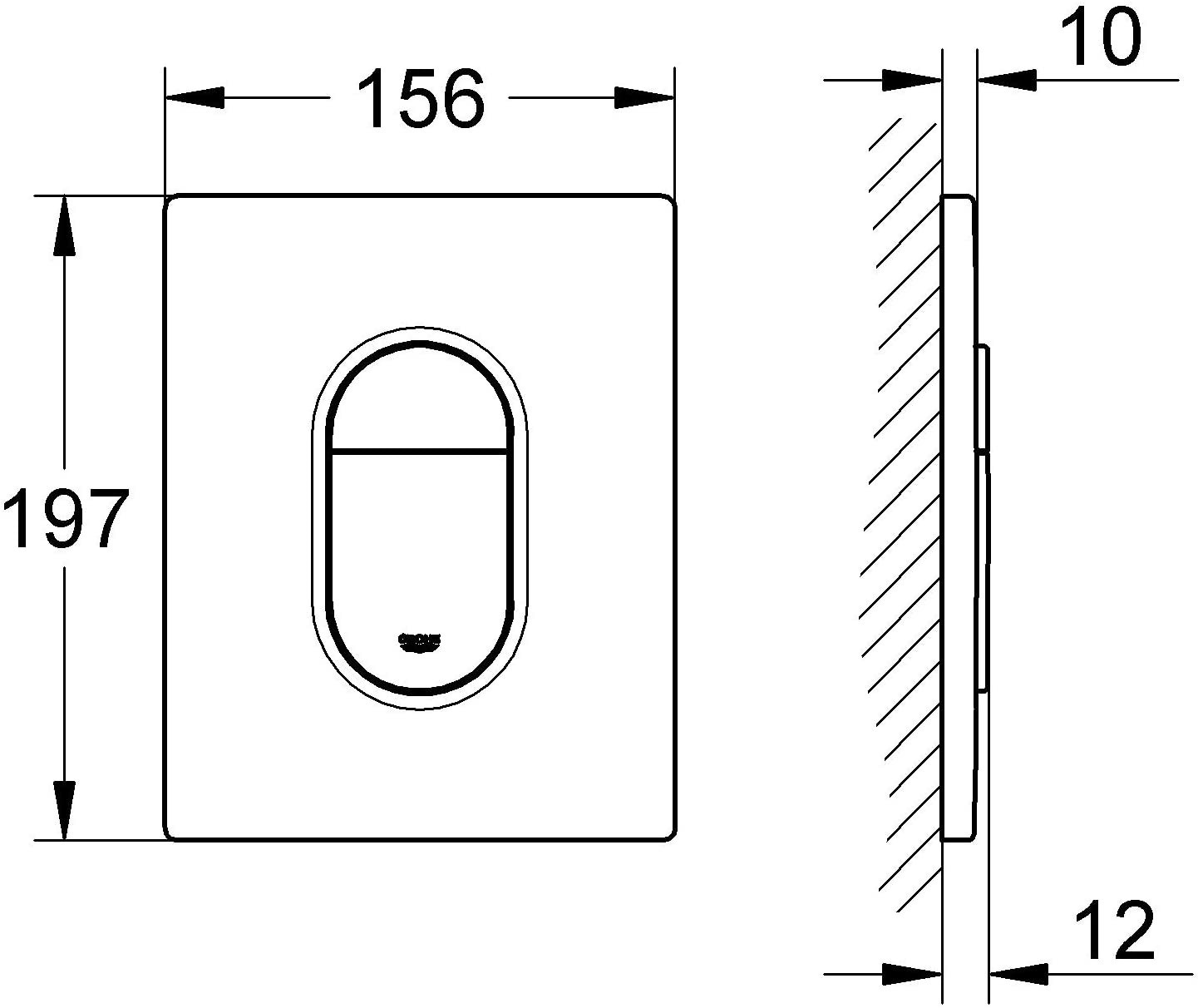 GROHE 38844SH0 | Arena Cosmopolitan WC Wall Plate