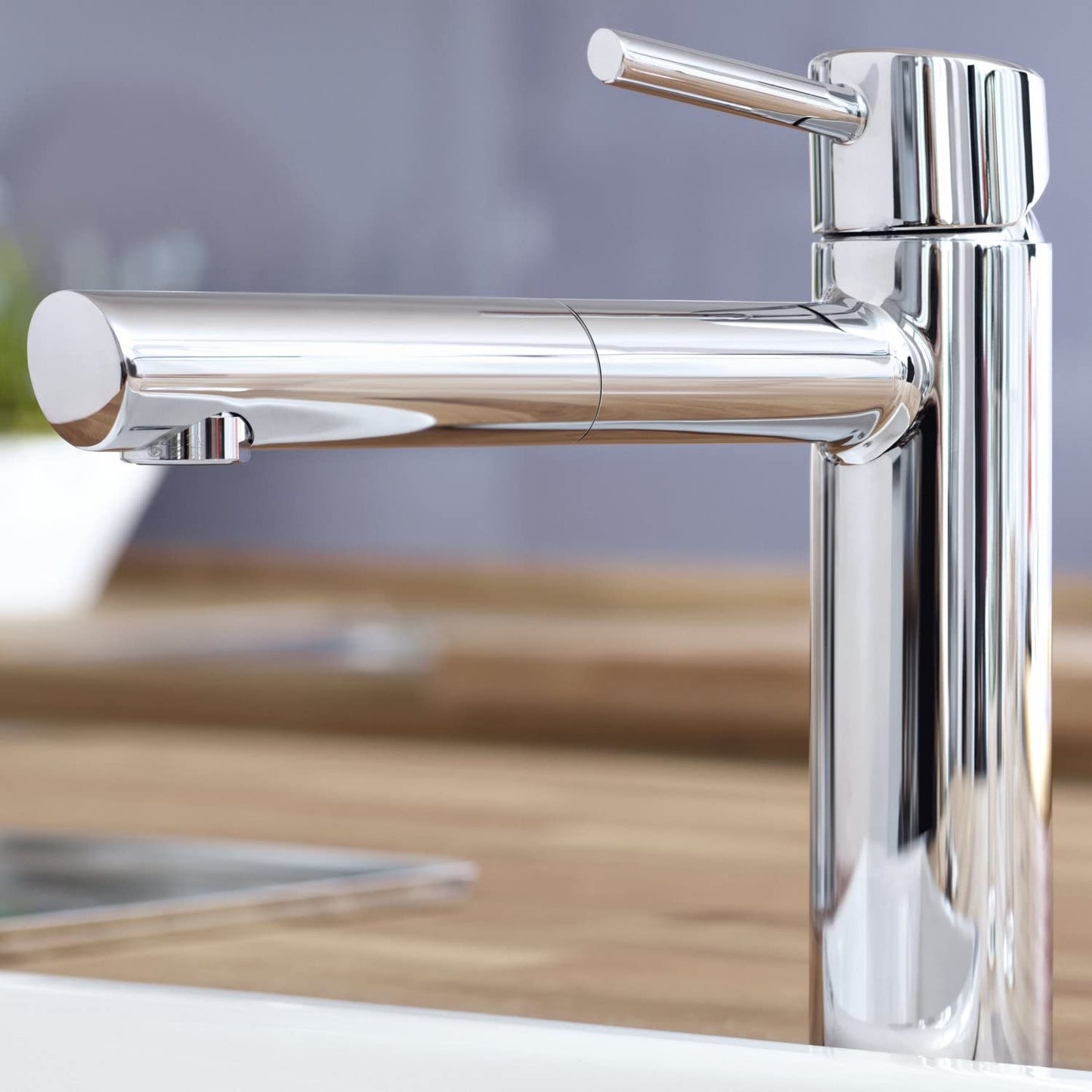 GROHE 31129001 Concetto Kitchen Tap (High Spout with Pull-Down Spray Head, 100 Degree Swivel Range and Starlight), Medium