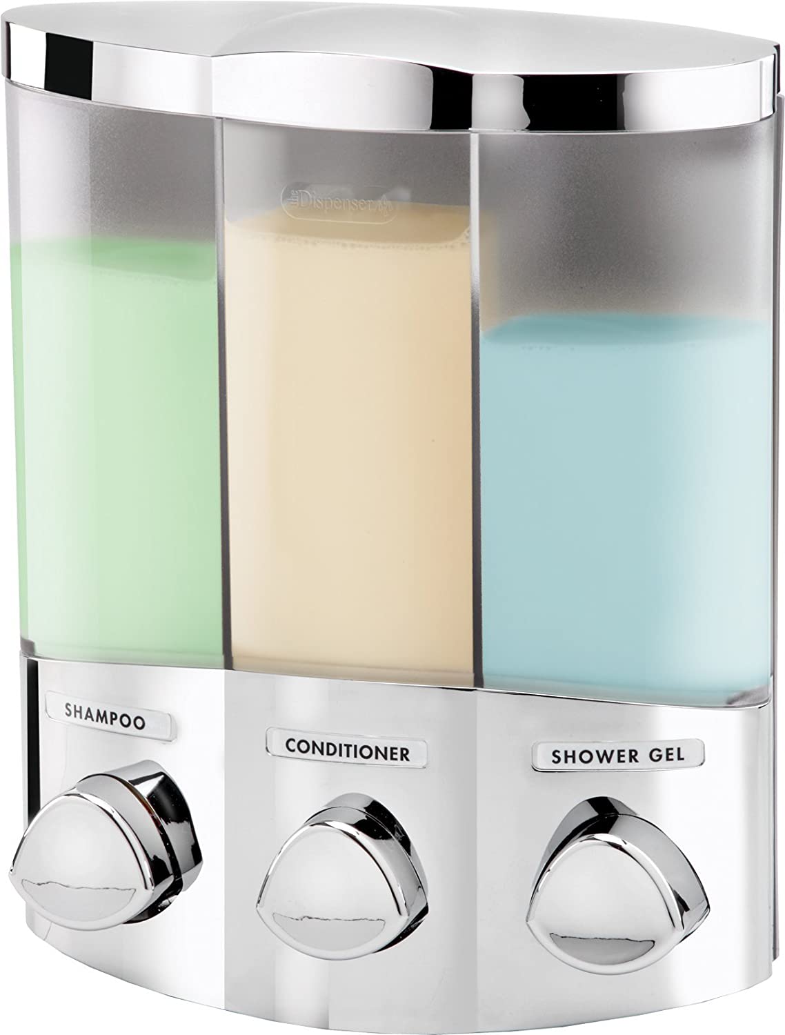 Aviva Euro Series TRIO Three Chamber Soap and Shower Dispenser, Chrome