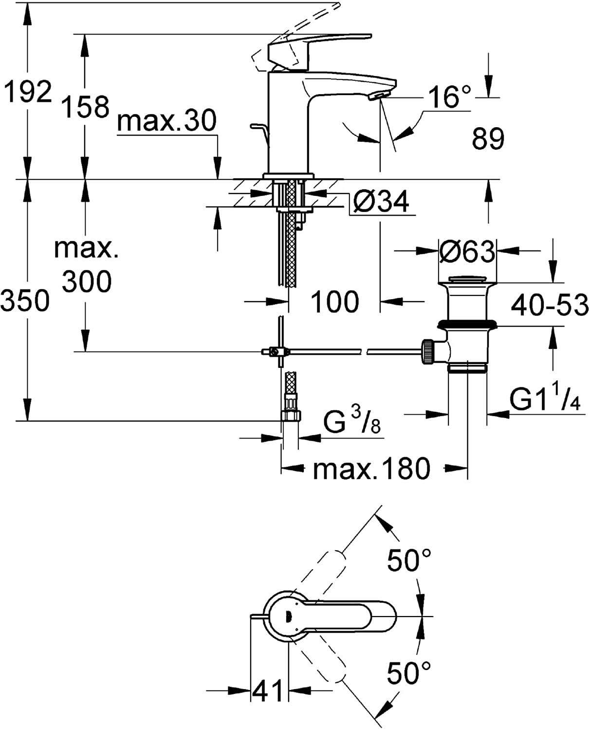 GROHE 23039002 Eurostyle Cosmopolitan Basin Tap (Short Spout, Smooth Tap Body, Speedclean and Ecojoy)
