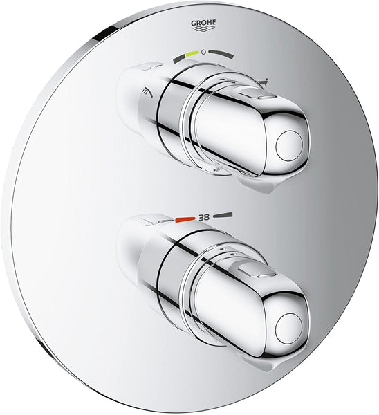 GROHE 19986000 Grohtherm 1000 Thermostatic Bath Trim with 2-Way Diverter (Bath or Shower) for Rapido T-Concealed Thermostat