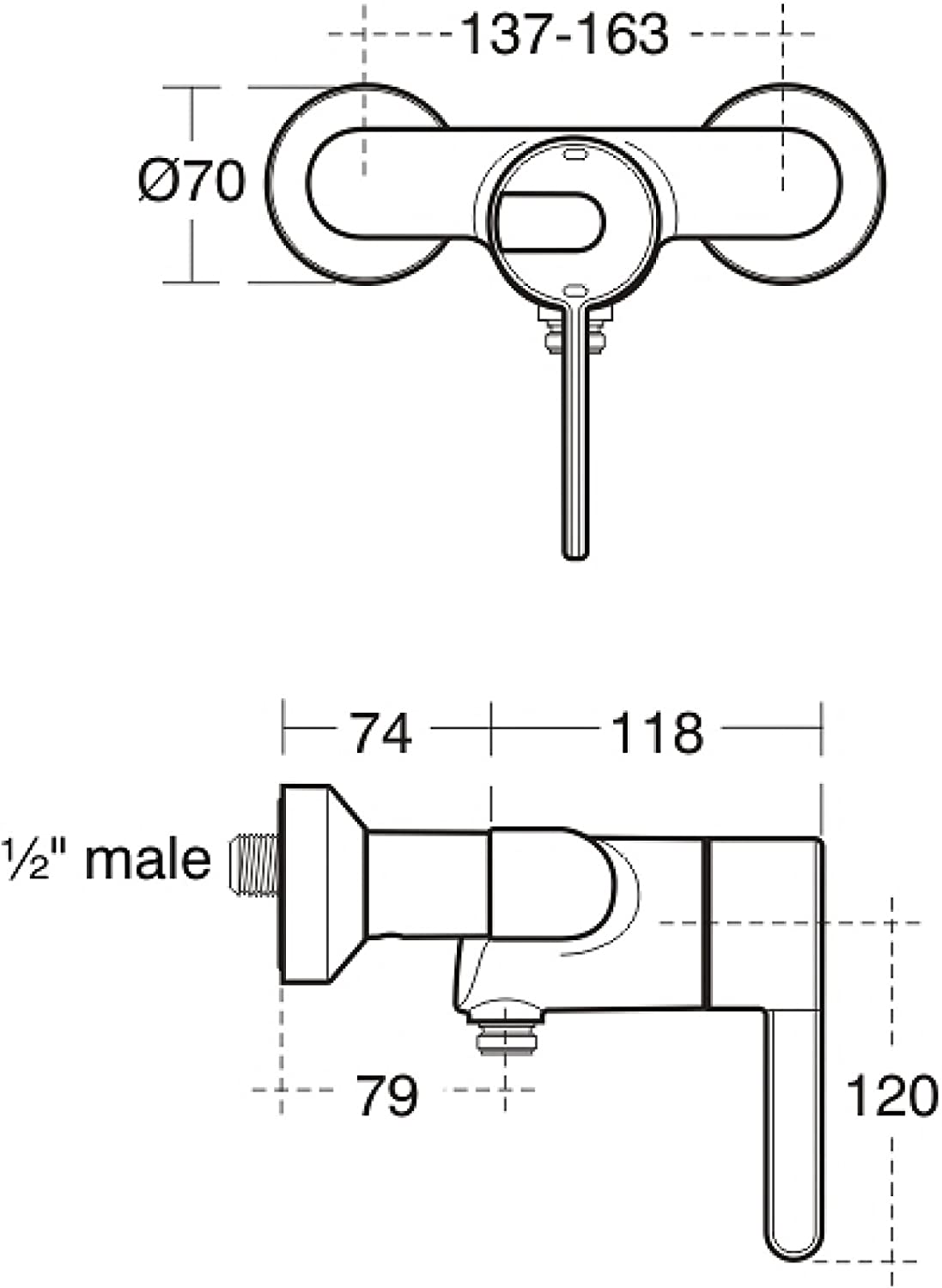 Armitage Shanks A4130AA Chrome Contour 21 Exposed Sequential Shower