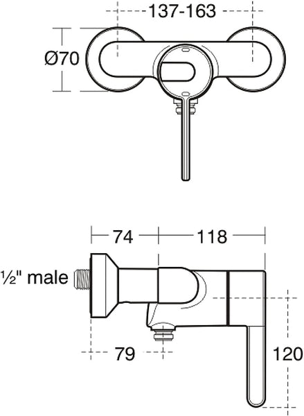 Armitage Shanks A4130AA Chrome Contour 21 Exposed Sequential Shower