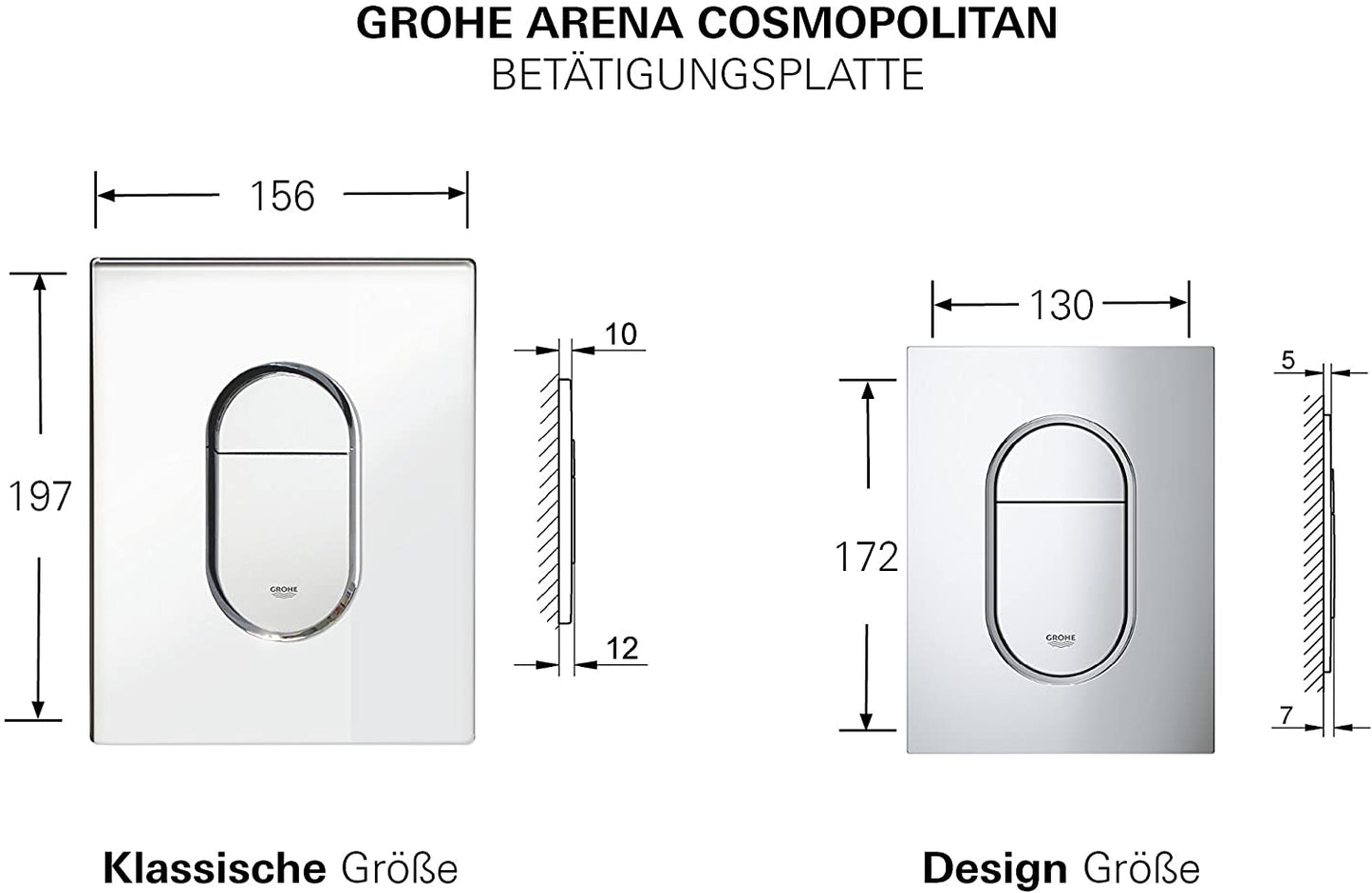 GROHE 38858000 | Arena Cosmopolitan WC Wall Plate