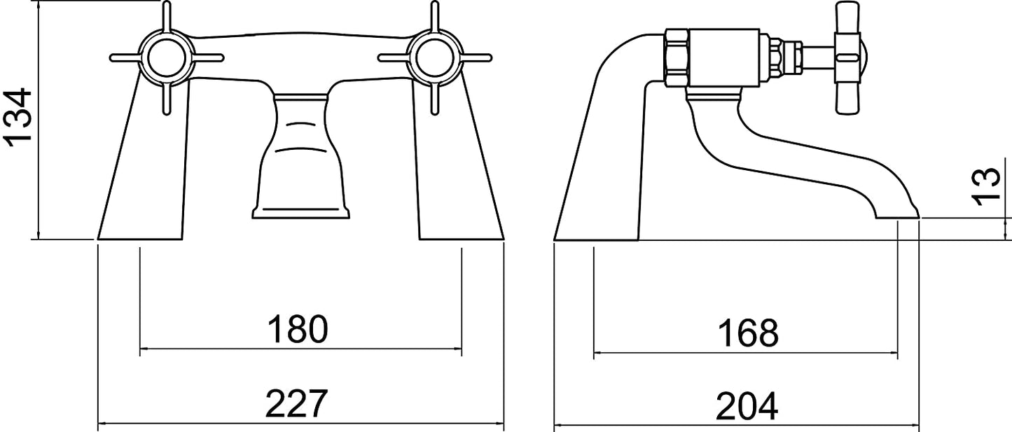 Trisen Wisley TT205 Two Handle Bath Filler