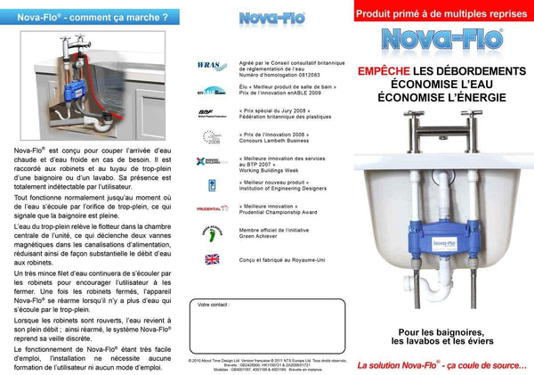 antidÌ_å©bordement Device nova-flo for Baths and Sinks