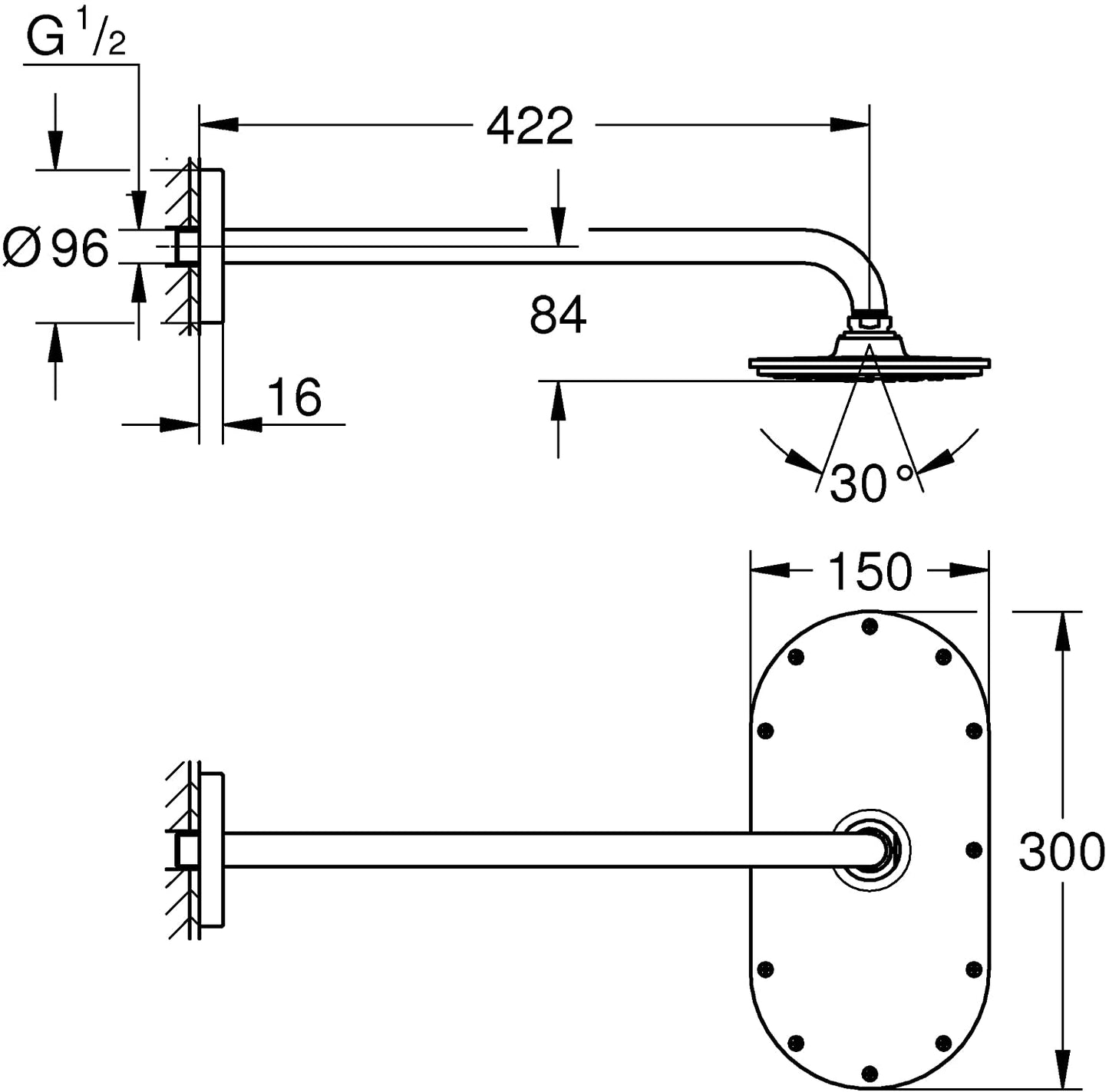 Grohe Veris Rainshower Shower Head 422í«ÌÎ_mm 300í«ÌÎ_26170ls0í«ÌÎ_(German Import)