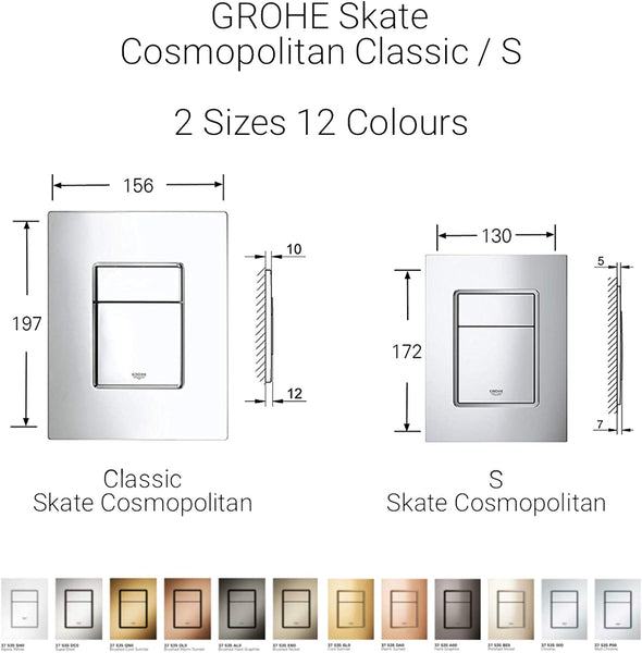 GROHE 38732BR0 Skate Cosmopolitan Flush Plate, Anti-Fingerprint - Titanium
