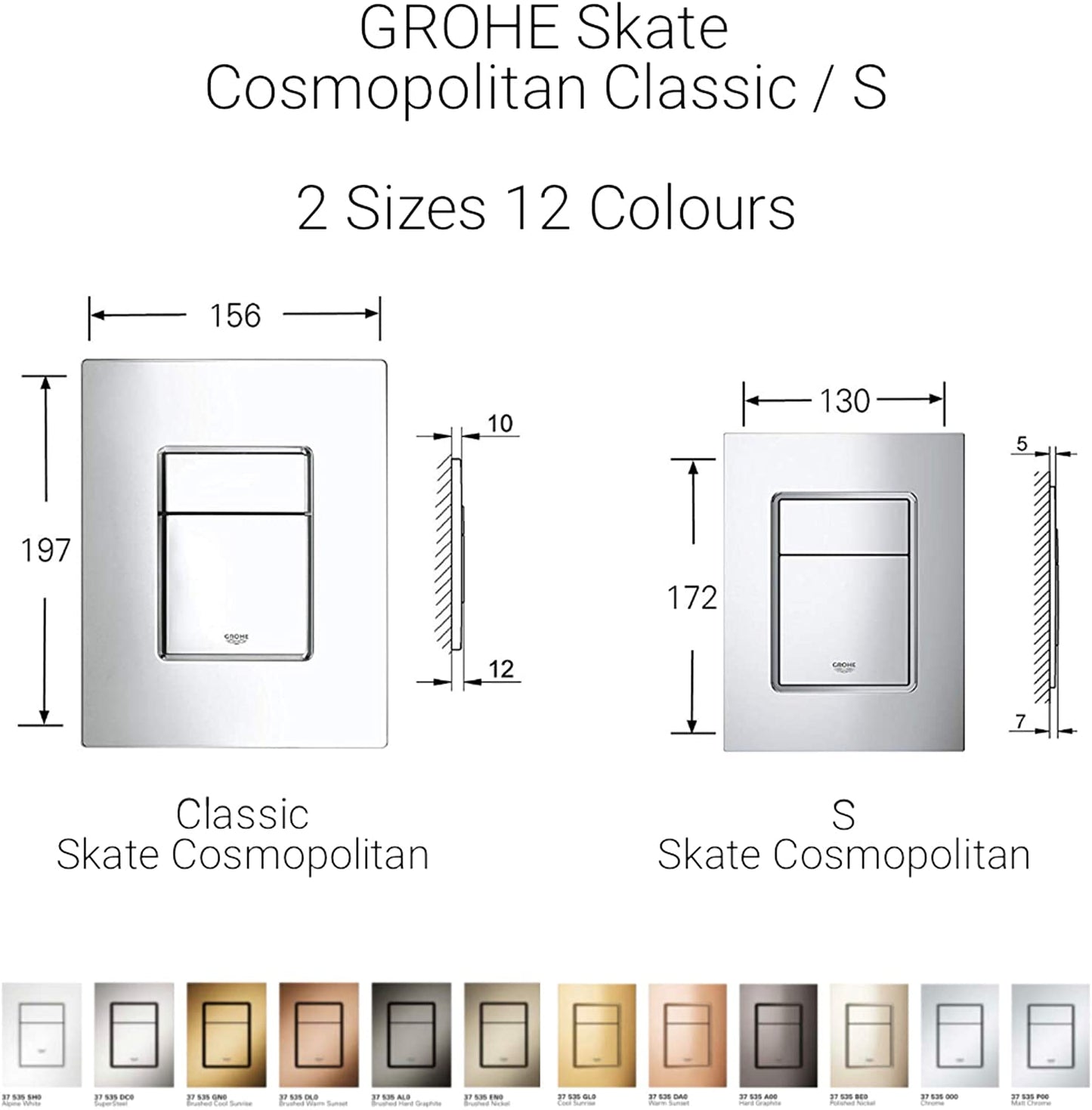 GROHE 38732000 | Skate Cosmopolitan WC Wall Plate