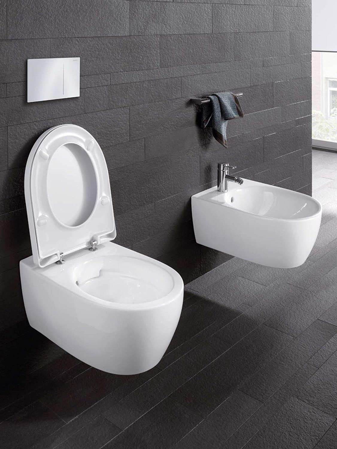 Keramag iCon xs Wall-Mounted Toilet Rimless Short 49 CM 204070600 Keratect Toilet Seat