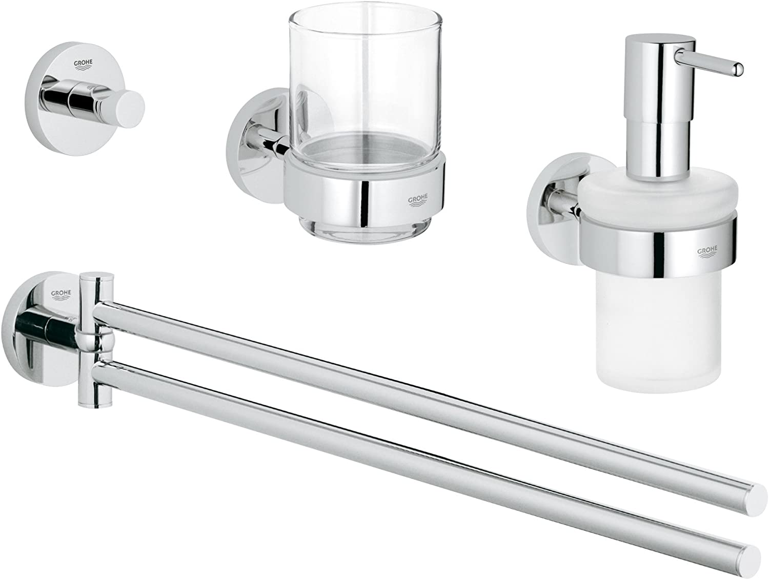 GROHE 40846001 | Essentials Accessories Set | 4-in-1 | Chrome