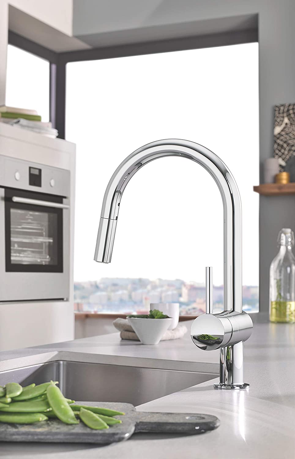 Grohe Minta - Kitchen faucet, C-spout, with 1/2" ecological flow limiter (Ref. 32321002)