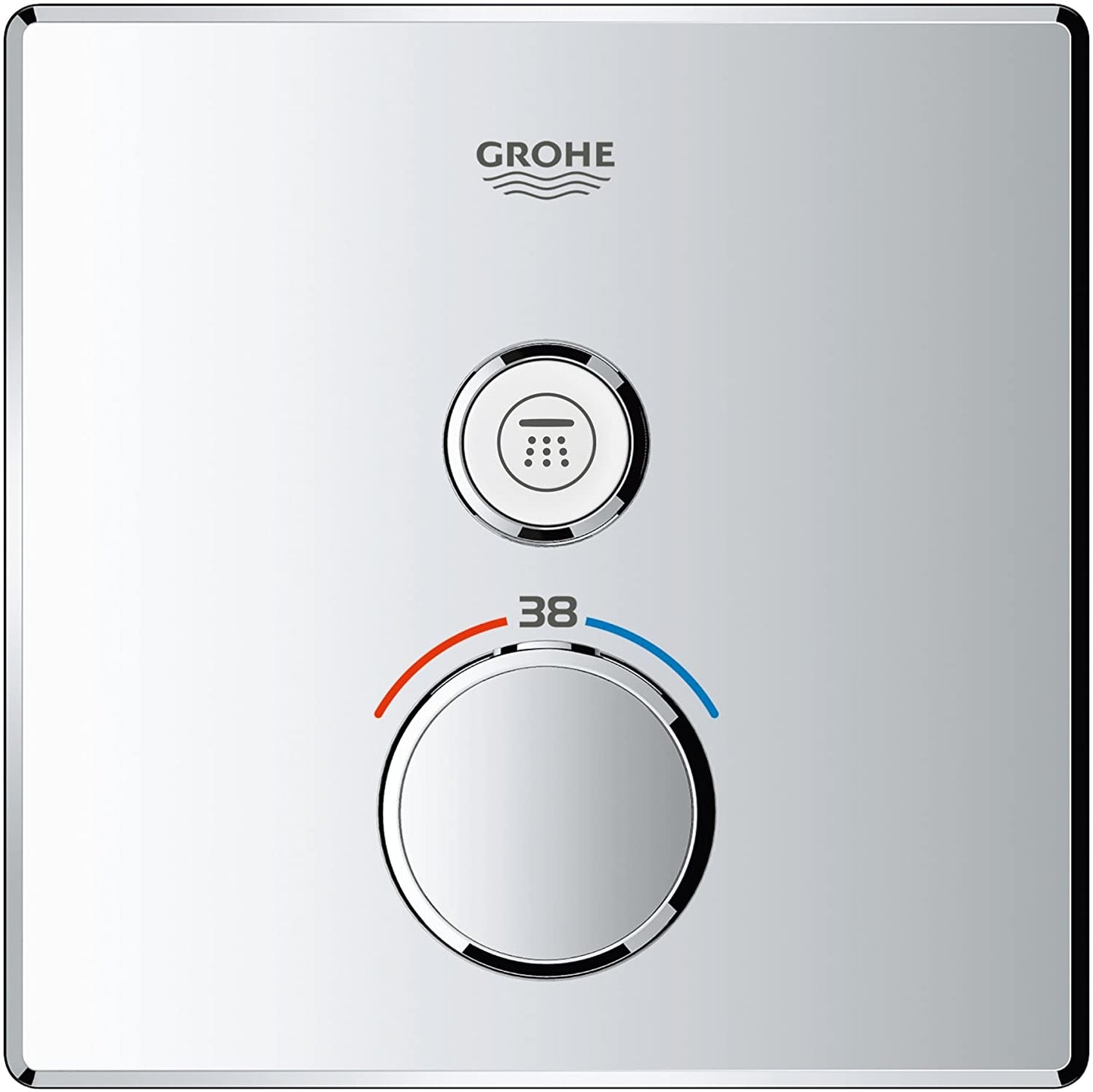 GROHE Grohtherm SmartControl Thermostat with one shut-off valve, colour: super steel - 29123DC0