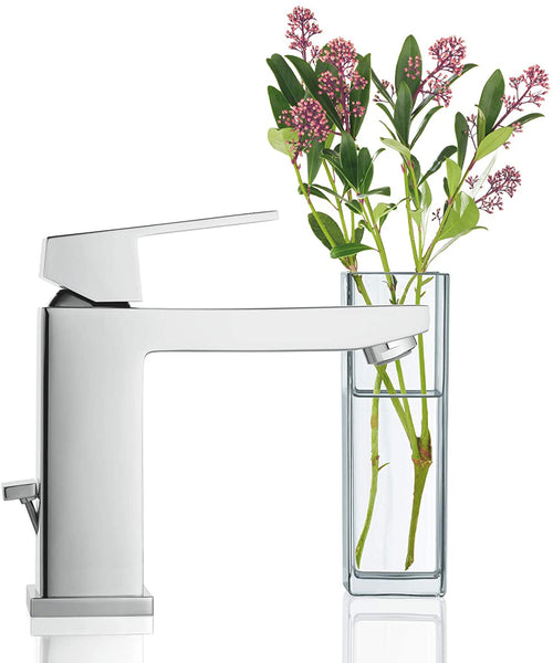 GROHE 23137000 Eurocube Pillar Tap (Smooth Body, Short Spout and Ecojoy)