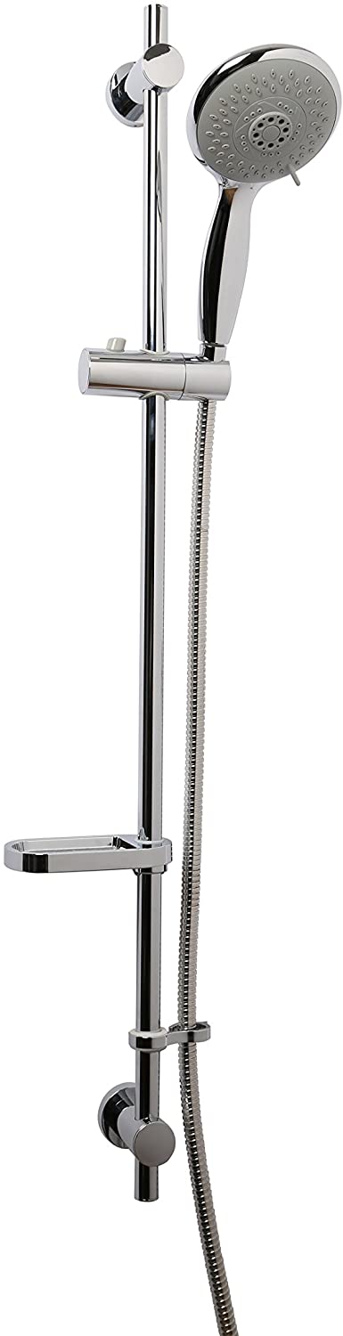 Croydex Flexi Fix Large Four Function Shower Set Chrome, Stainless_Steel, 100 x 15 x 102 cm