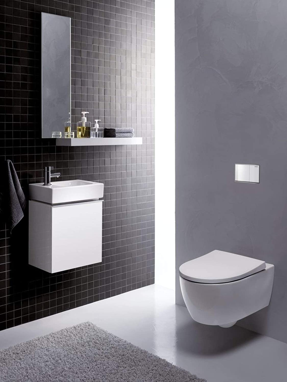 Keramag Handwaschbecken iCon, Hahnloch links 38x28cm weiÌÎ̪(alpin)