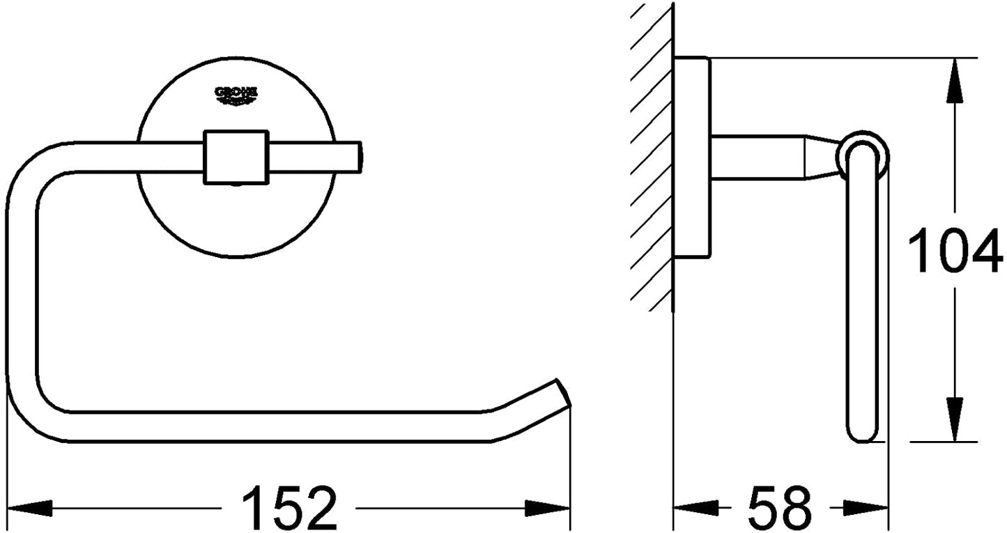 GROHE 40457001 | BAU Cosmopolitan Toilet Roll Holder