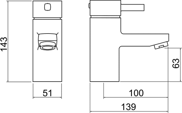 Trisen Arden TT602 Single Lever Mono Basin Mixer (No Waste)
