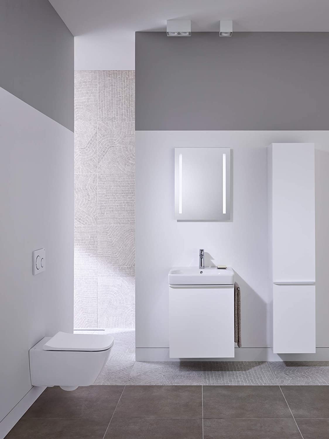 Geberit Smyle Square Vanity unit, 500366, 536x617x433mm, with 1 door, left opening, colour: White high gloss lacquer - 500.366.00.1