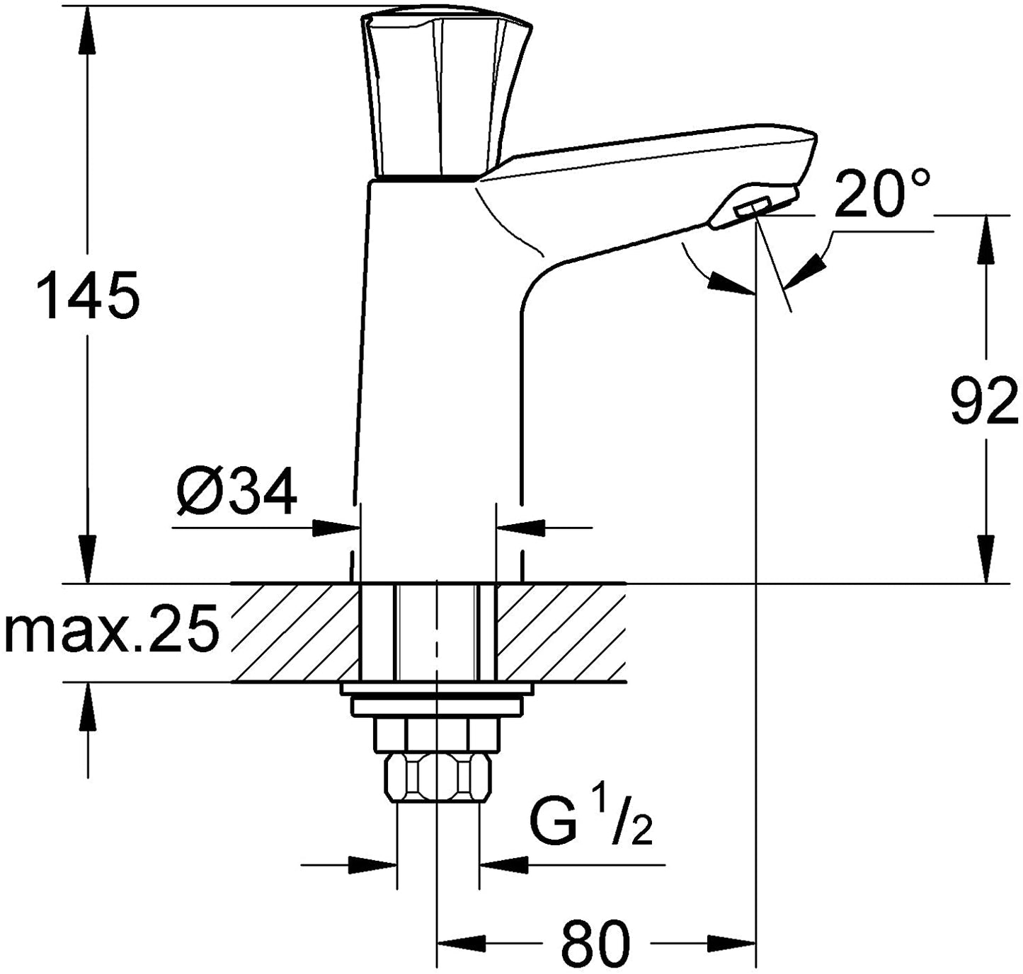 Grohe Costa Tap Basin 20186001í«ÌÎ_(Import Germany)